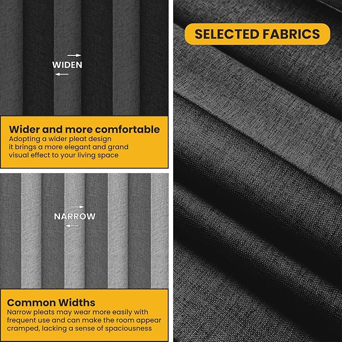 Room Divider Curtain Sets with Flexible Ceiling Track, Privacy Soundproof
