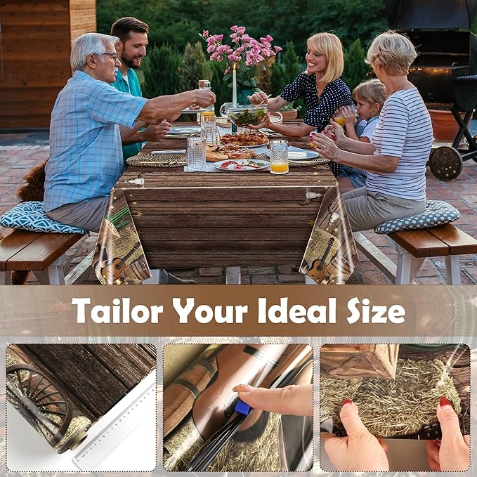Kochorie 54 Inch X 100 Feet Western Party Tablecloth Roll, Disposable Western