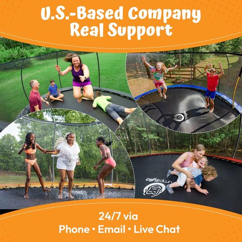 Jumpzylla Trampoline - Outdoor Recreational Trampoline with Enclosure & Ladder | 8FT to 16FT, ASTM Approved, Anti-Rust Frame