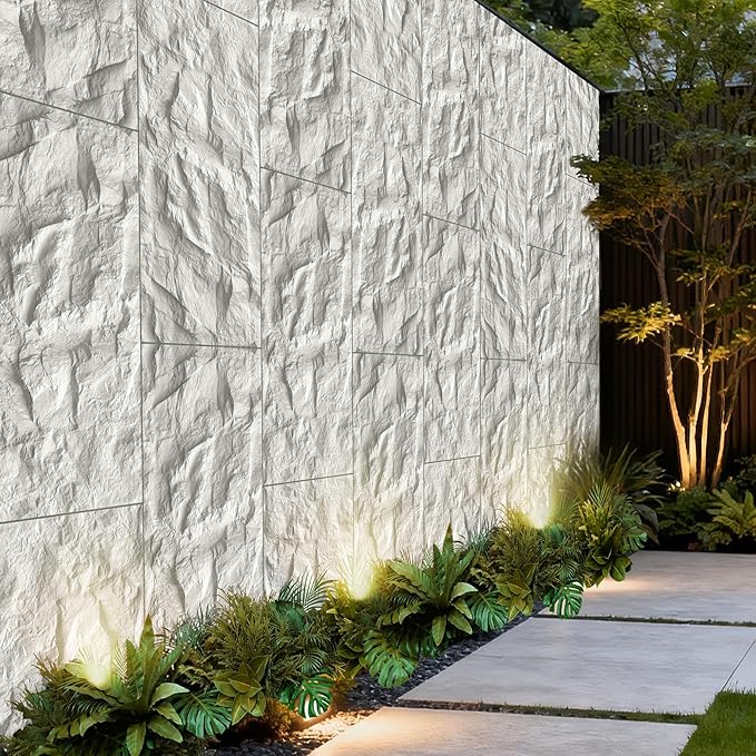 3D Faux Stone Wall Panels, Lightweight & Waterproof Accent Marble Rock Skin