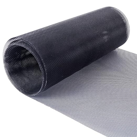 Wire Mesh Roll 20 Mesh 304 Stainless Steel Woven Wire Screen Mesh Never Rust，Pest Rat Mesh for Preventing Rats Squirrel and Mouse Access 11.8 in X 9.84 Ft TXZWJZ (Black)