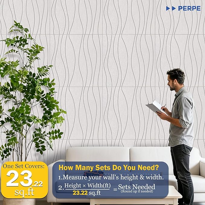6 PCS Acoustic Panels, 23.6x23.6'' Self-Adhesive Soundproof Wall Panels