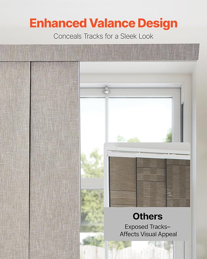 VEVOR Panel Track Blinds, Extendable Track from 45.8 in to 86 in W, Trimmable