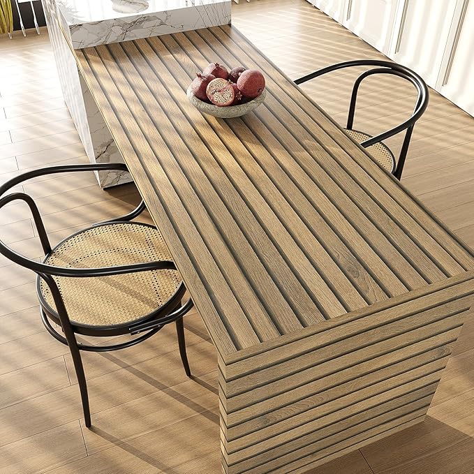 VEELIKE Natural Oak Wood Slat Wallpaper Peel and Stick Light Wood Panel Look