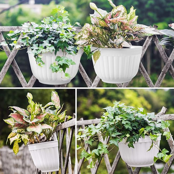 5 Pack Resin Wall Hanging Planter Pot Vertical Garden Living Wall Mount Window