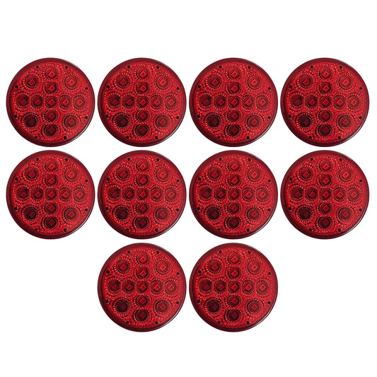 All Star Truck Parts LED Clearance Side Marker Lights Kit - 10x 2.5 Inch, 13 Diodes, Waterproof, Red, Model ASA2513R10-N