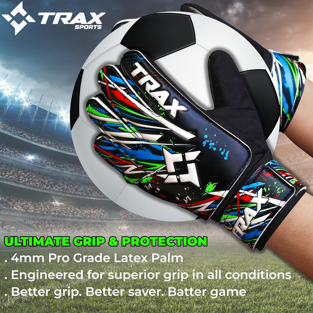 Skiennix Soccer Goalie Gloves - Youth & Adult Football Goalkeeper Gloves with 4mm Latex Grip & Finger Protection
