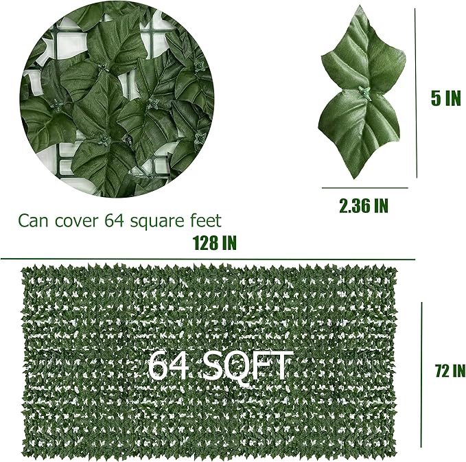 Artificial Ivy Privacy Fence Roll Screen, Garden Greenery Decor