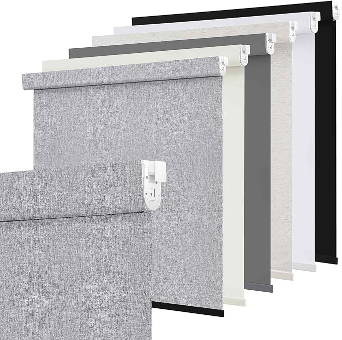 SUNOFF No Drill Tools Cordless Blackout Roller Shades Blinds