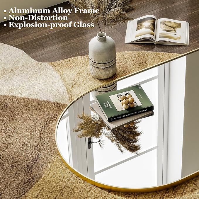 HARRITPURE 64"x21" Arched Full Length Mirror Free Standing Leaning Hanging