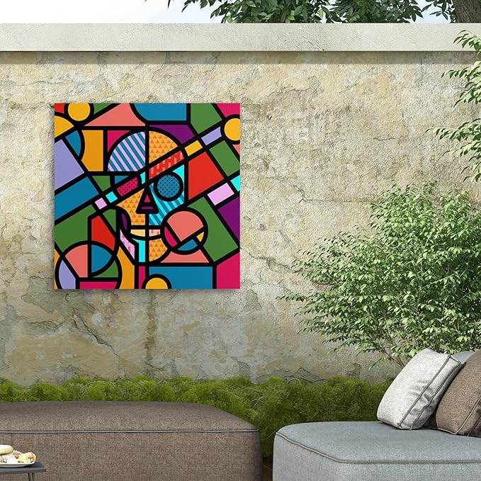 Outdoor Canvas Art - Ali Gulec 'Pop Skull' Wall Art for Outdoor Spaces, Patios, or Gardens by Trademark Fine Art