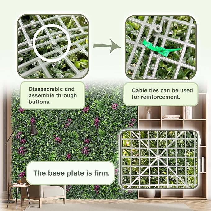 Greenery Grass Wall Boxwood Plant Roll: 72"x128"(64 SQFT