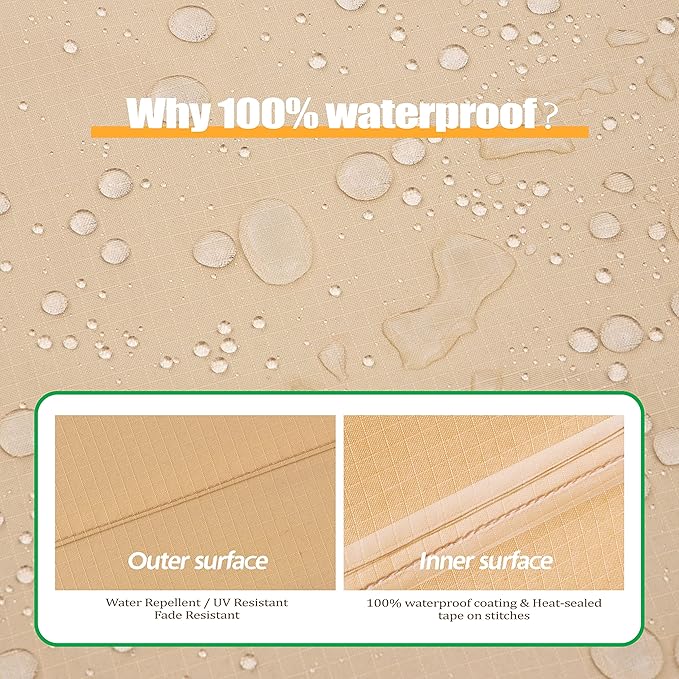 F&J Outdoors X-Large 3-Seater Sofa Cover Waterproof Anti-UV Patio Furniture Covers, 92" W x 42" D x 42" H