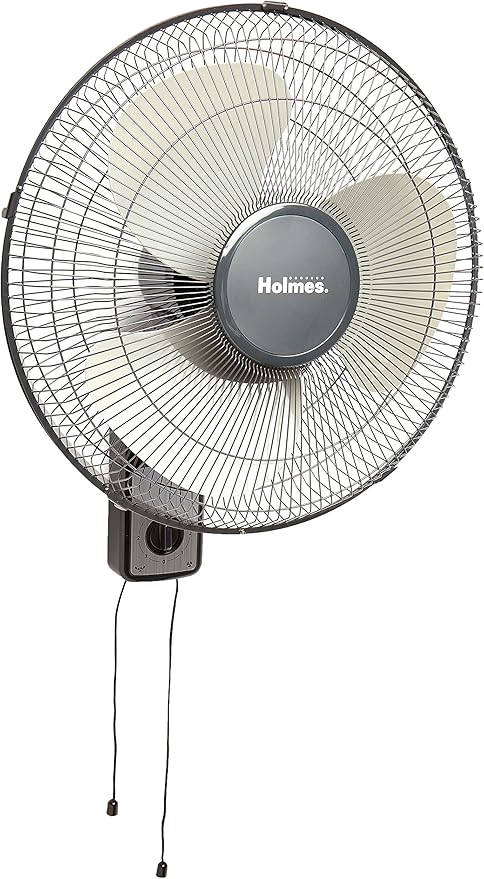 HOLMES Oscillating Wall-Mountable Fan, 16 Inch (HMF1611A-UM),Black