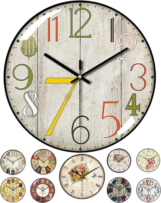 Decorative Wall Clocks Batterys Operated, Retro Wall Clock