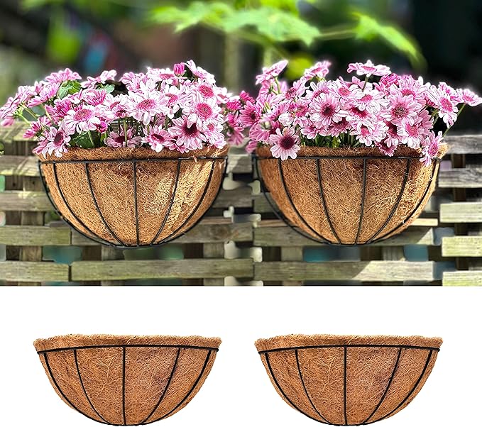 LaLaGreen Wall Hanging Planters, 2 Pack, 12 Inch Wall Mounted Flower Baskets