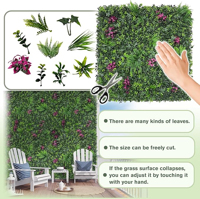 Greenery Grass Wall Boxwood Plant Roll: 72"x128"(64 SQFT