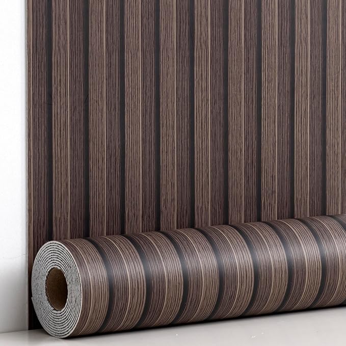 Haimin Wood Grain Slat Wall Panels Peel and Stick Faux Wood Thick Wallpaper