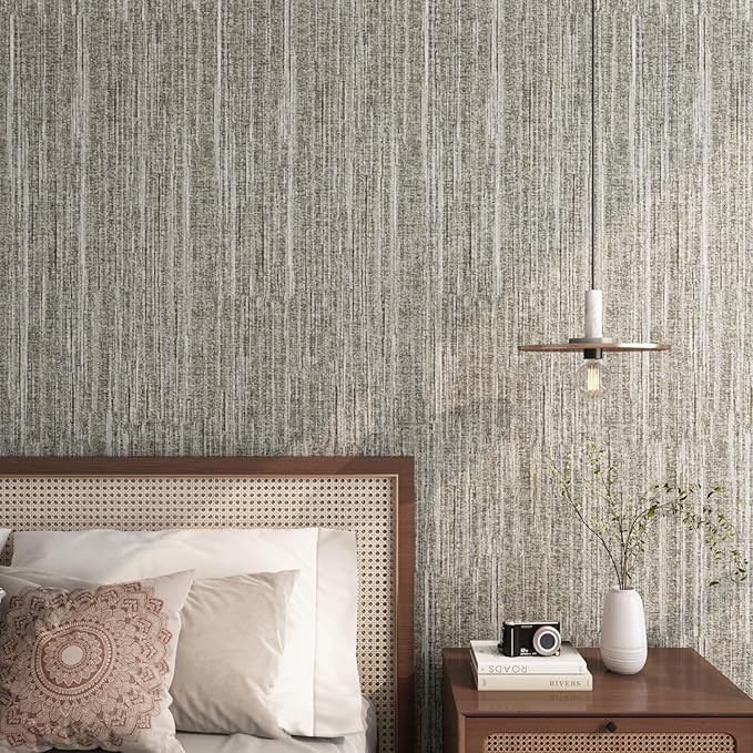 FunStick 16"x240" Vintage Textured Brown Taupe Wallpaper Peel and Stick
