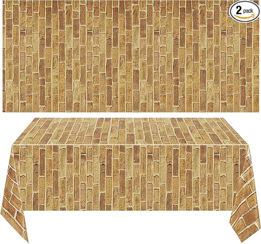 Chuangdi 2pcs 4.5 x 9 Feet Brick Wallpaper Peel and Stick Backdrop Tablecloth