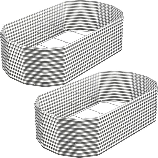 Raised Garden Bed Outdoor Upgrade Oval 2 Pack Tall 8x4FT, Galvanized Metal Garden Beds to Grow More in the Same Space, Raised Beds for Gardening Vegetables & Flowers Reinforced Design