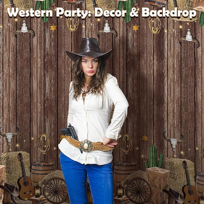 Kochorie 54 Inch X 100 Feet Western Party Tablecloth Roll, Disposable Western