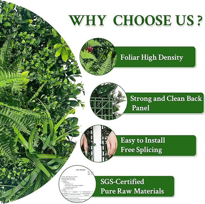 ODTORY Artificial Grass Wall Backdrop Panels Roll: 48X120 in UV-Anti Greenery