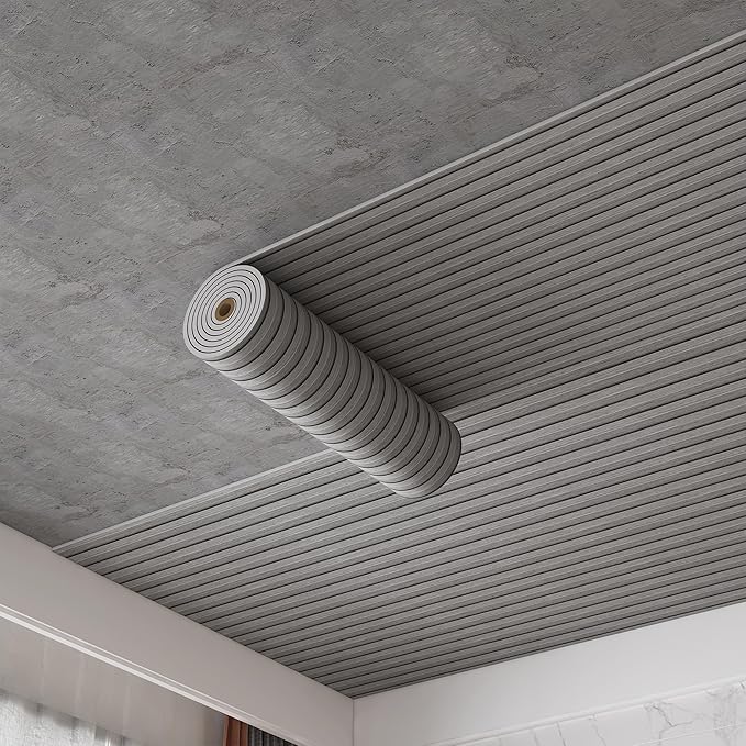 Peel and Stick PVC Slat Wall Panels, Wood Grain Self-Adhesive Soundproof