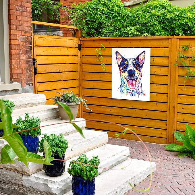 Outdoor Canvas Art - Lisa Whitehouse 'Australian Cattle Dog' Wall Art for Outdoor Spaces, Patios, or Gardens by Trademark Fine Art