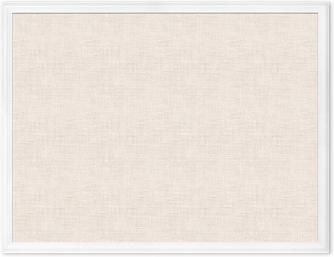 U Brands Farmhouse Linen Bulletin Board, Industrial Grade Pinning Surface