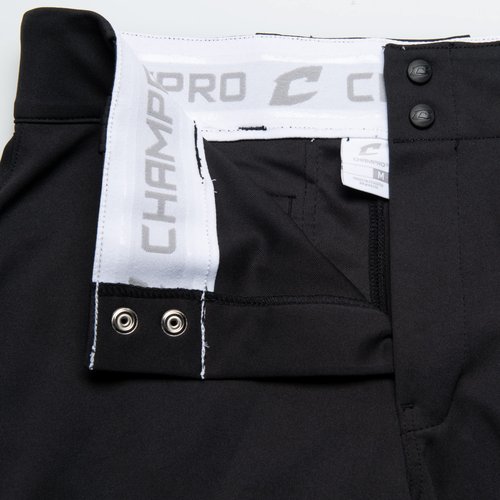 CHAMPRO Women's Tournament Traditional Low-Rise Polyester Softball Pant, Medium, Black