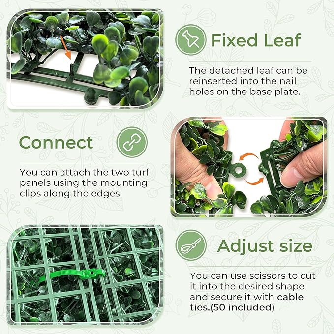 Artificial Boxwood Backdrop Roll: 40"x120" UV-Anti Greenery Faux Grass Hedge