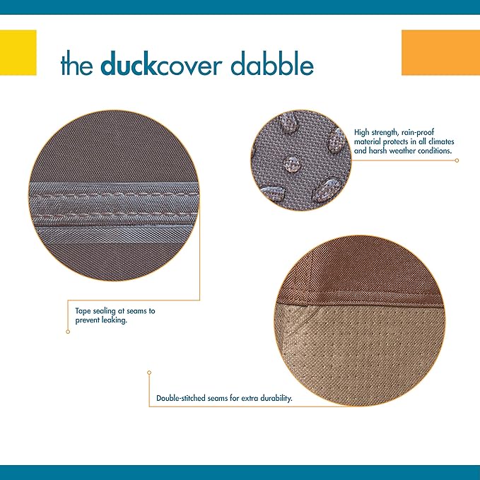 DUCKCOVERS Ultimate Waterproof 76 Inch Square Patio Table with Chairs Cover, Outdoor Table Cover
