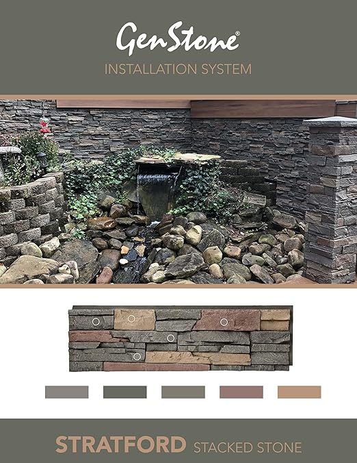 GenStone Faux Stacked Stone Panel 41" x 11.25" in Stratford Color