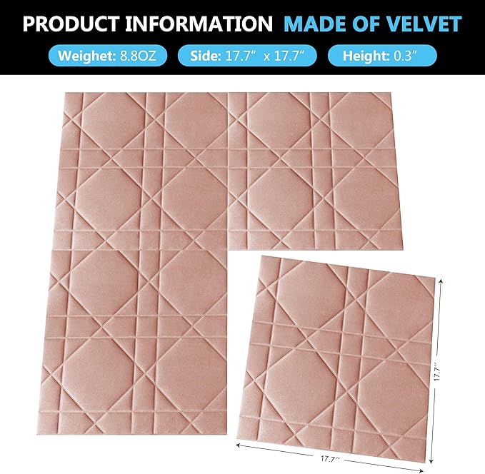 Velvet 3d wall panels for Interior wall Decor peel and stick, Soundproof