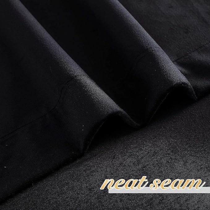 NICETOWN Black Out Velvet Curtains 54 inches Long