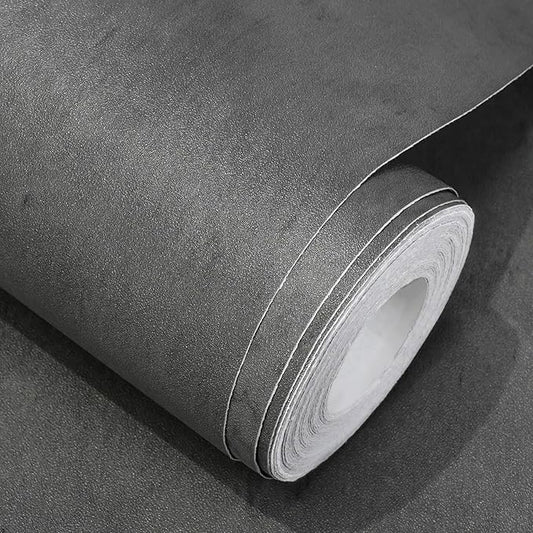 WADILE Black Gray Concrete Wallpaper 15.7 in * 708 in, Cement Contact Paper 3D