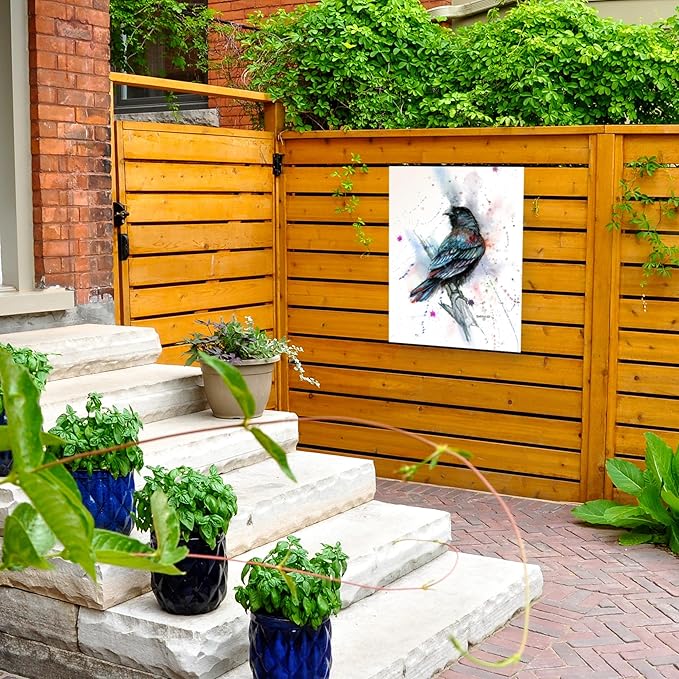 Outdoor Canvas Art - Dave Bartholet 'Stylized Raven' Wall Art for Outdoor Spaces, Patios, or Gardens by Trademark Fine Art