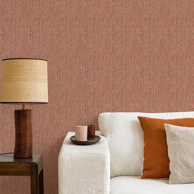 JiffDiff Woven Wallpaper Peel and Stick 17.3" x 400" Colorful Paint Grasscloth