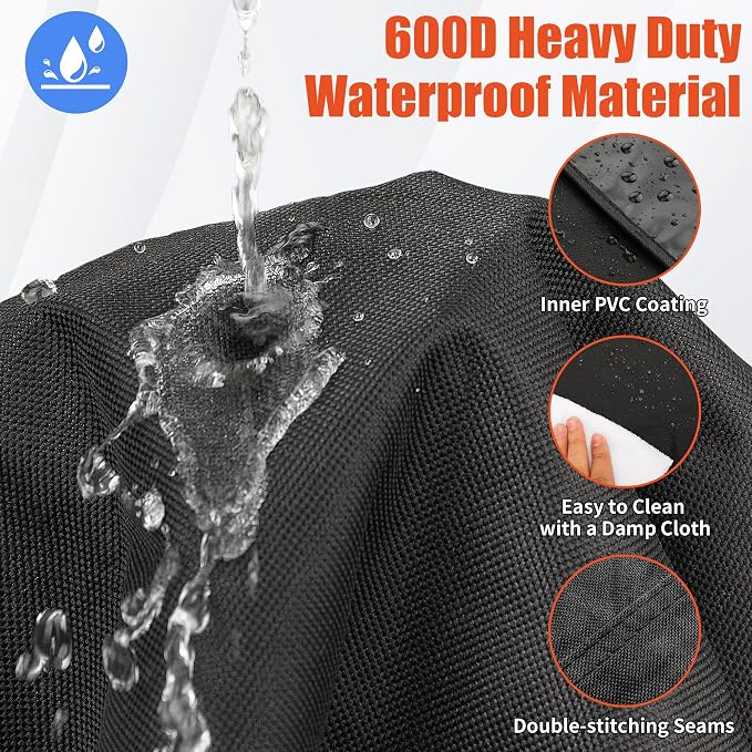iCOVER Grill Cover 65 inch, BBQ Grill Cover for Outdoor Grill, 600D Heavy Duty Waterproof BBQ Cover, Anti-UV and Rip-Proof Barbecue Cover, Gas Grill Cover for Weber, Char-Broil, Nexgrill, etc