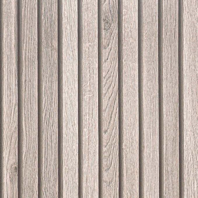 VEELIKE Rustic Grey Oak Wood Slat Wallpaper Peel and Stick Faux Wood Panel Wall