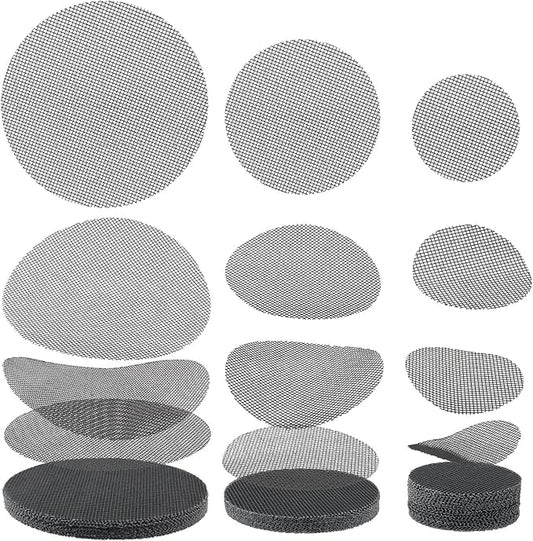 Bonsai Mesh for Plant Pot Drainage Screen 2 3 4 Inch Assorted Sizes, 100 Pcs Plastic Round Flower Pot Hole Mesh Screen Cover Pad, Planter Bottom Drainage Inserts Grid Mat for Potted Succulent
