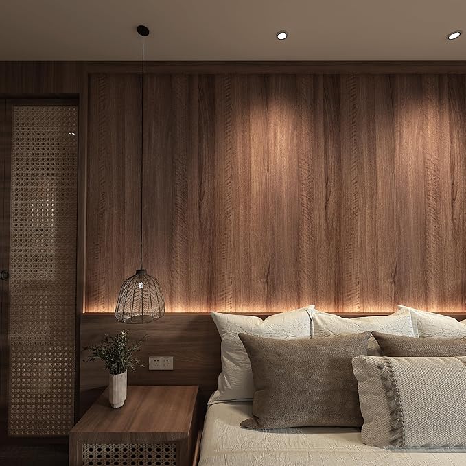 Large Walnut Wood Contact Paper 48x118 inch Peel and Stick Wood Grain Wallpaper