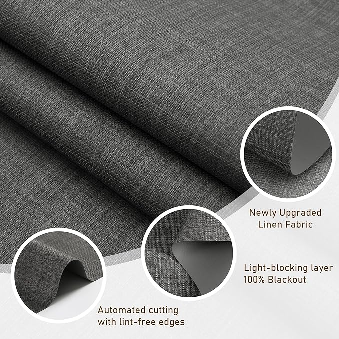 AOSKY Custom Linen Roller Blinds Shades