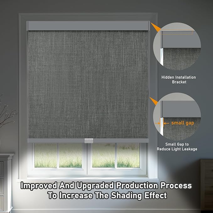AOSKY Custom Linen Roller Blinds Shades