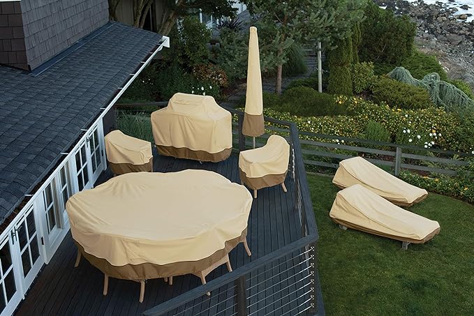 Classic Accessories Veranda Water-Resistant 26 Inch Patio Bar Chair & Stool Cover, 4-Pack, Patio Furniture Covers