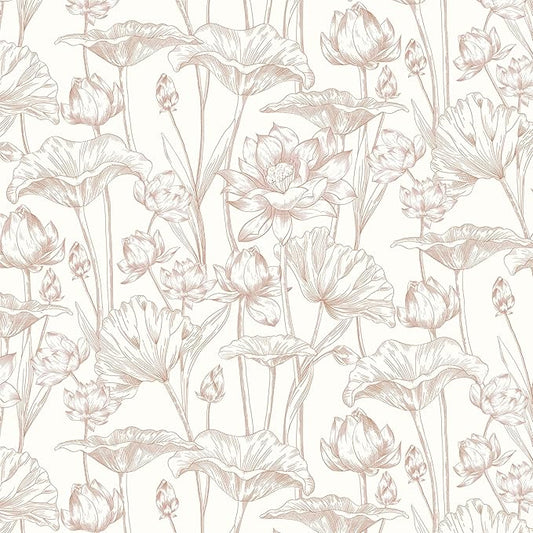 Timeet Floral Peel and Stick Wallpaper White and Pink Vintage Contact Paper 16"