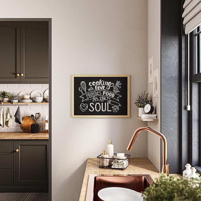 U Brands Chalkboard, Light Birch Wood Frame