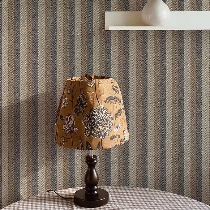 Simon&Siff Textured Fabric Wallpaper Peel and Stick 17.3"x800" Beige/Brown/Grey
