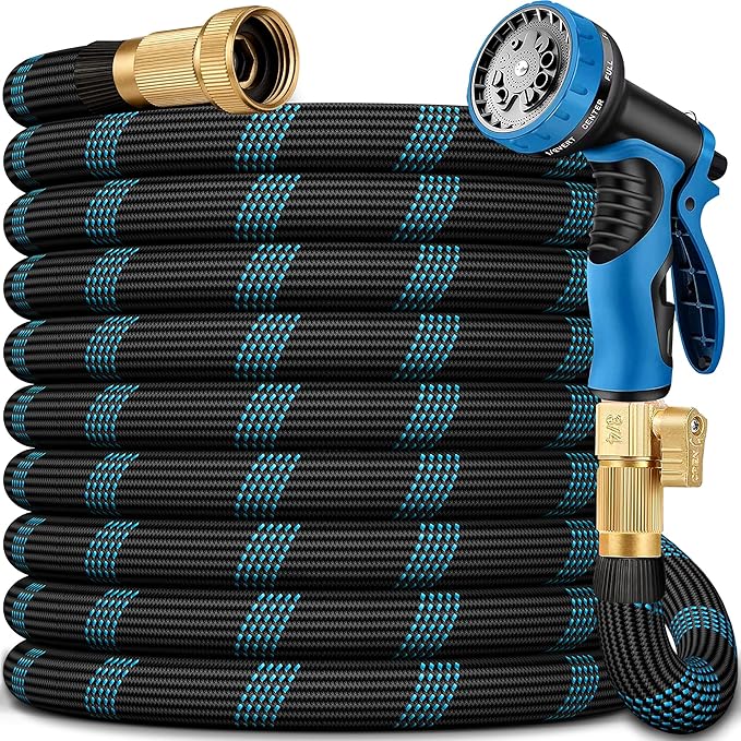 25 FT Non-Expandable Garden Hose, 2026 New Upgraded Flexible Water Hose, Ultra Lightweight Non-Expanding hoses with 10 Function Sprayer, Leak proof, Pressure Resistant for Yard, Outdoor